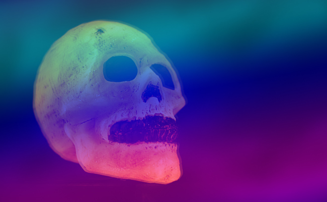 glowing skull by The Violet Lights